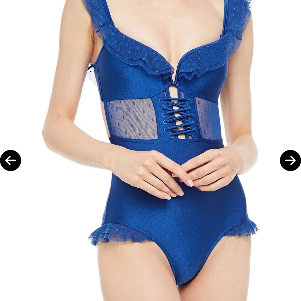 Zimmerman - Carnaby Blue Ruffled One-Piece Swimsuit